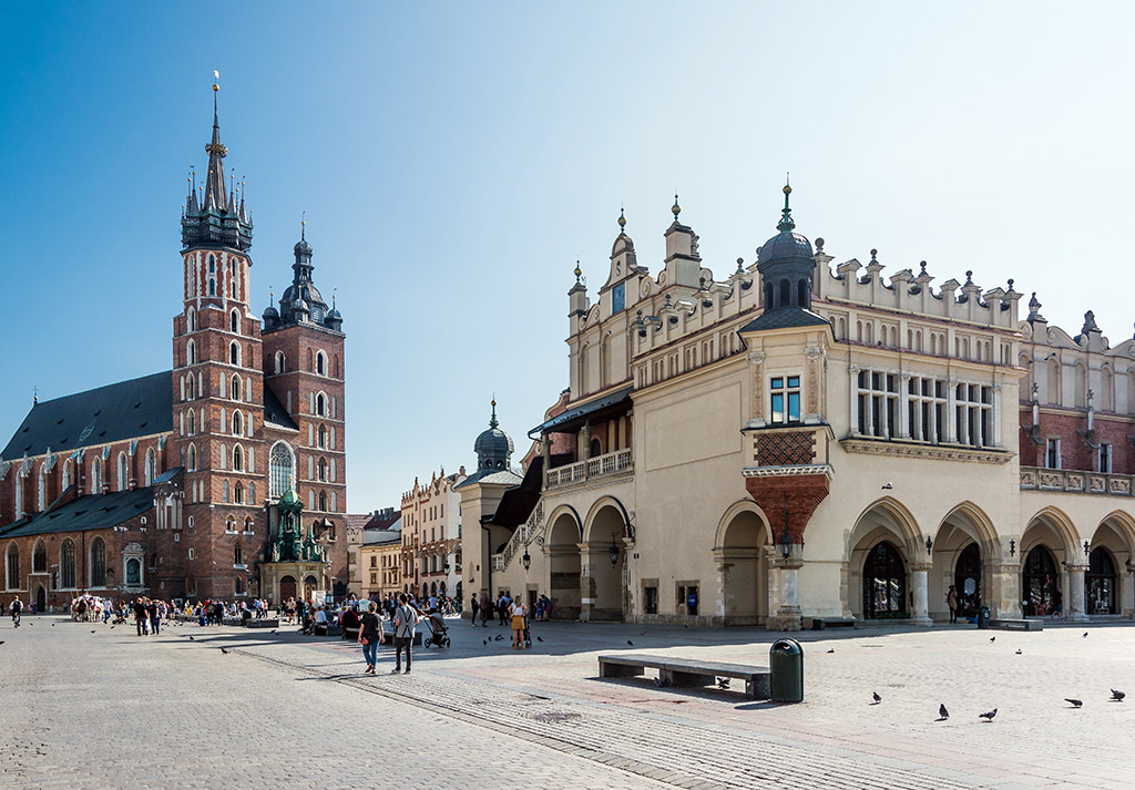 Grafika przedstawiająca Stare Miasto w Krakowie