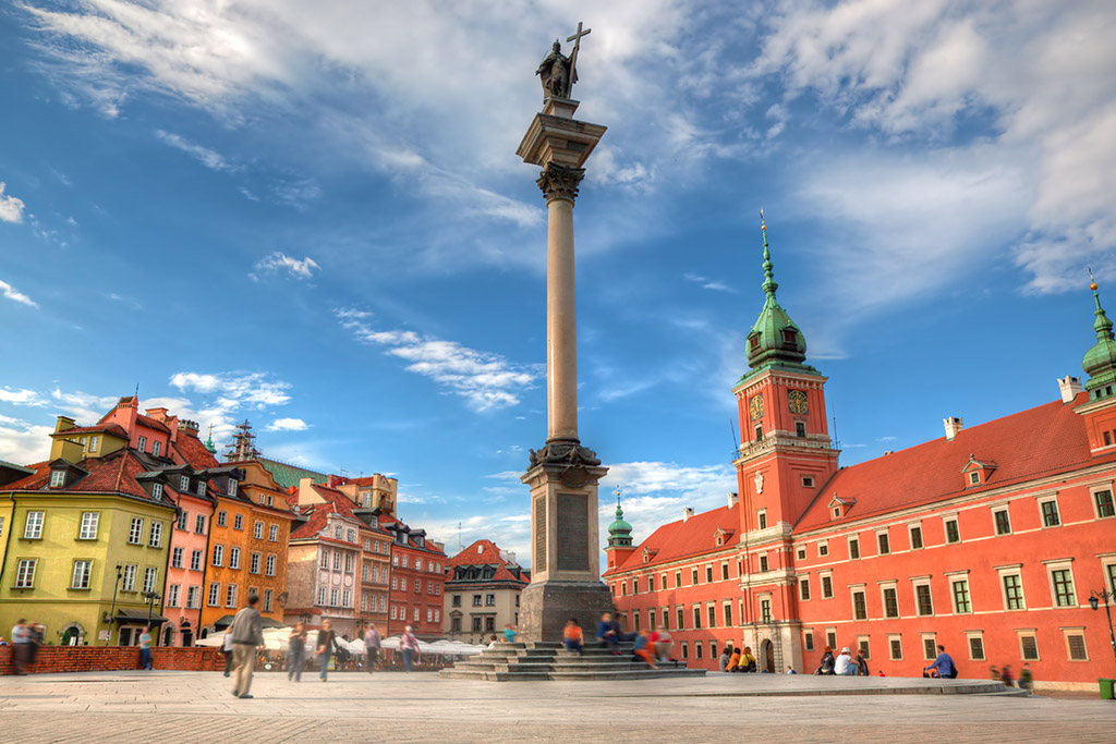 Grafika przedstawiająca Stare Miasto w Warszawie