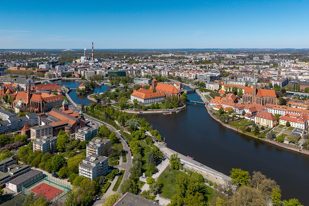 Grafika przedstawiająca Wrocław