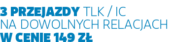 3 Przejazdy TLK/Intercity na dowolnych relacjach w cenie 140zł