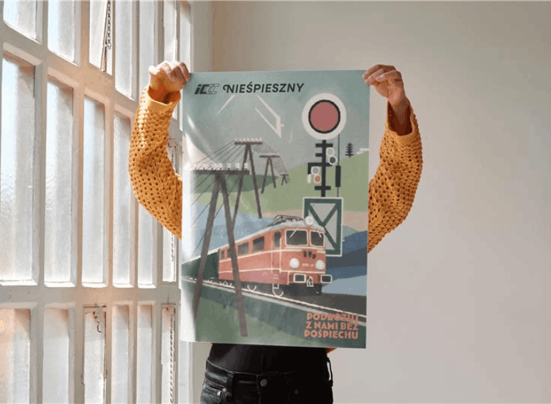 Plakat kolejowy IC Nieśpieszny