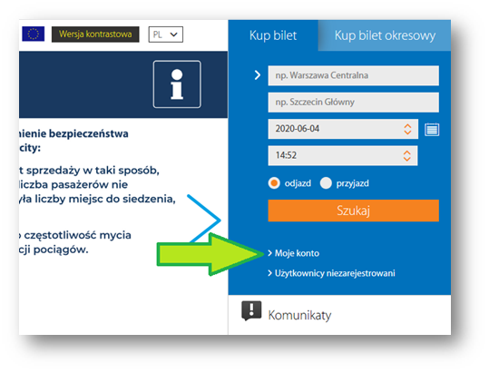 Pobieranie Rezerwacji Do Biletow Okresowych W Systemie Sprzedazy Internetowej E Ic Www Intercity Pl