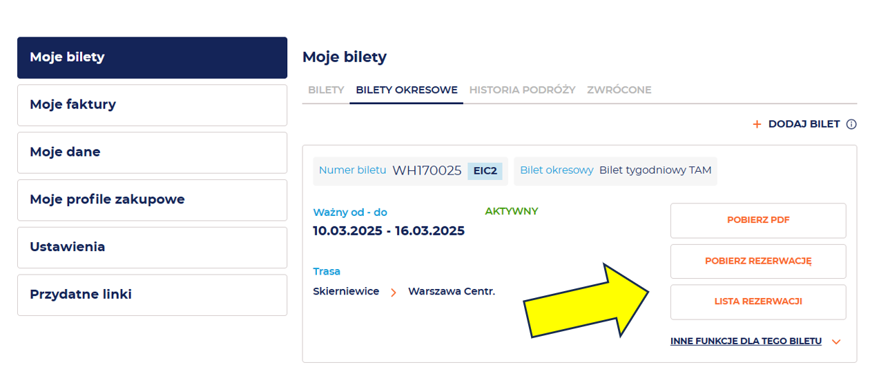 Grafika uzupełniająca do treści opisującej sposób rezerwacji biletów