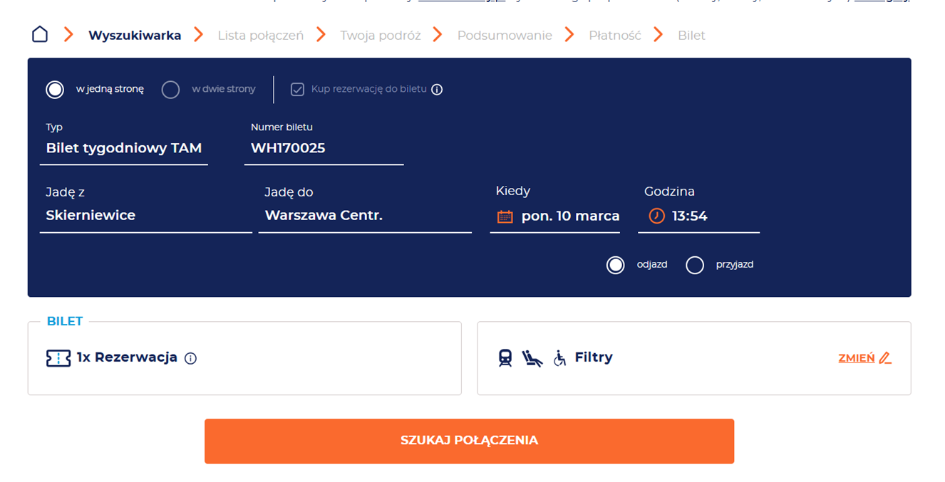 Grafika uzupełniająca do treści opisującej sposób rezerwacji biletów