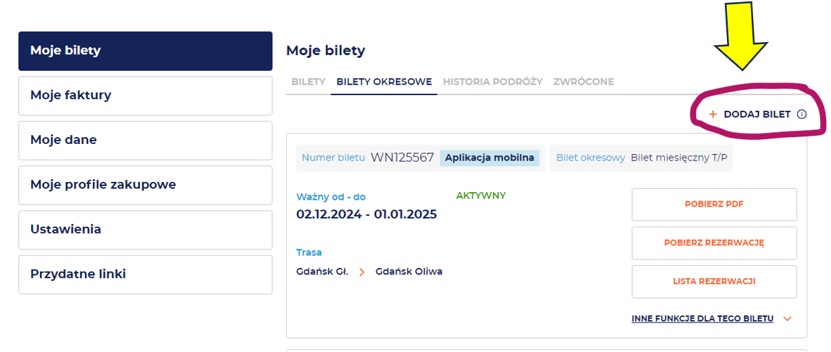 Grafika uzupełniająca do treści opisującej sposób rezerwacji biletów
