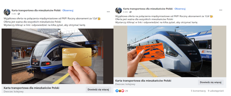 Grafika przedstawia przykład fałszywej kampanii