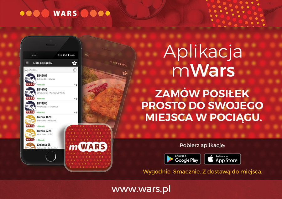 Obraz przedstawia wygląda aplikacji mobilnej wars na telefonie komurkowym