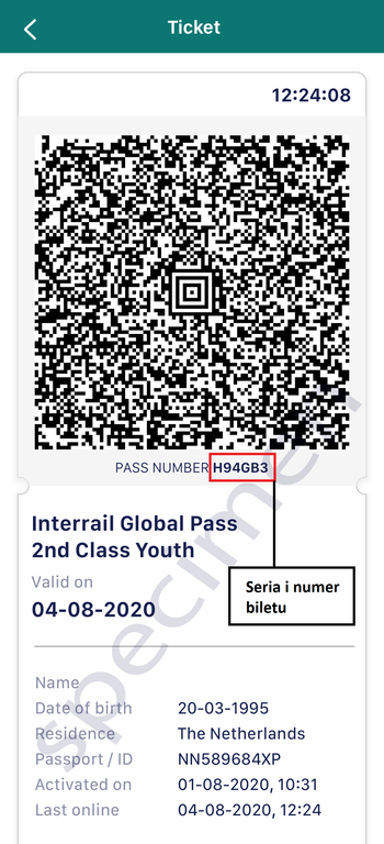 Interrail bilet mobilny